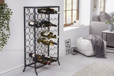 Dizajnový regál na víno Dalya 102 cm čierny