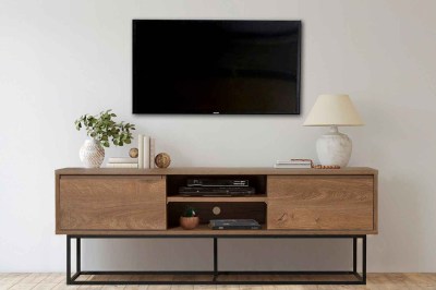 Dizajnový TV stolík Balwina II 140 cm vzor orech