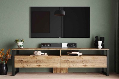Dizajnový TV stolík Edolie 180 cm borovica