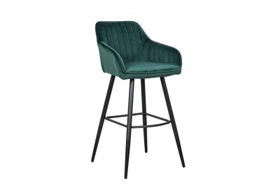 Dizajnová barová stolička Esmeralda smaragdový zamat