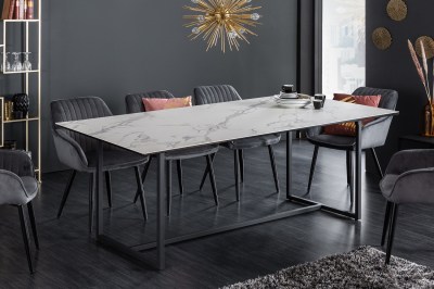 Keramický jedálenský stôl Sloane 200 cm biely mramor