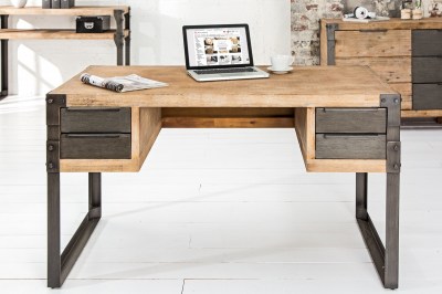 Dizajnový písací stôl Unity 135 cm mango