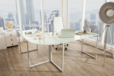 Rohový písací stôl Atelier biely