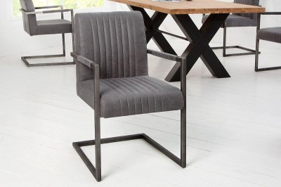 Konzolová stolička Boss s podrúčkami, vintage sivá