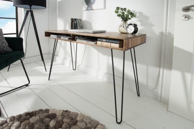 Písací stôl Shayla, 110 cm, sivá akácia