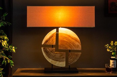 Dizajnová stolná lampa Lorelei, 80 cm, orech