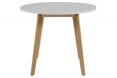 Okrúhly jedálenský stôl Niecy 90 cm biely lakovaný