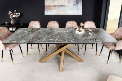 Rozťahovací keramický stôl Paquita 180-220-260 cm sivý mramor