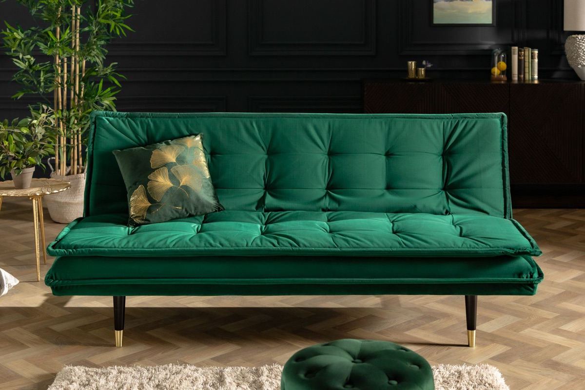 LuxD Rozkladacia sedačka Clark 184 cm smaragdovozelená